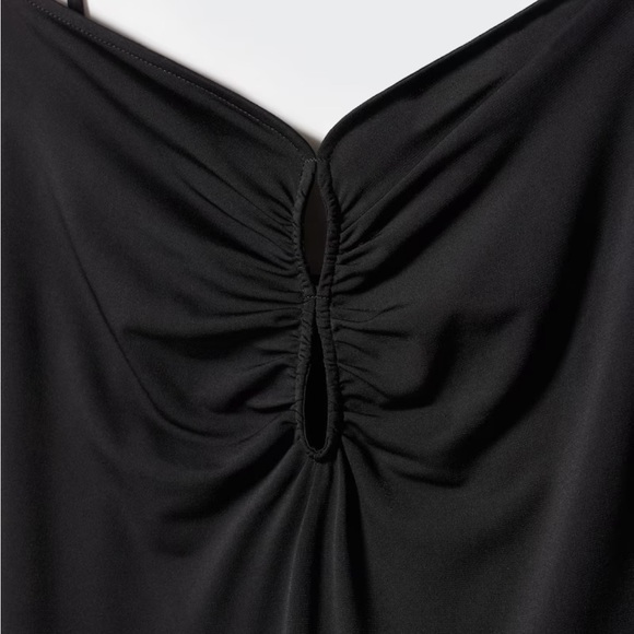 MANGO NWT unopened black dress with pleated details and opening size 10 - Picture 7 of 7